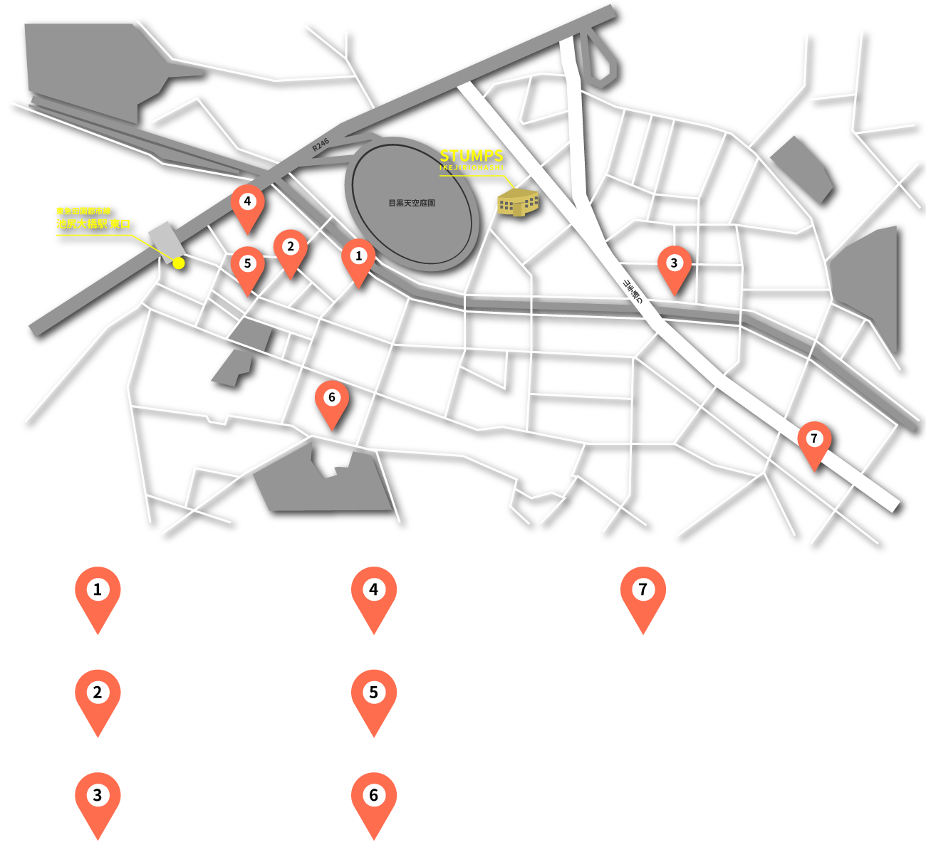 池尻大橋のエリアマップ